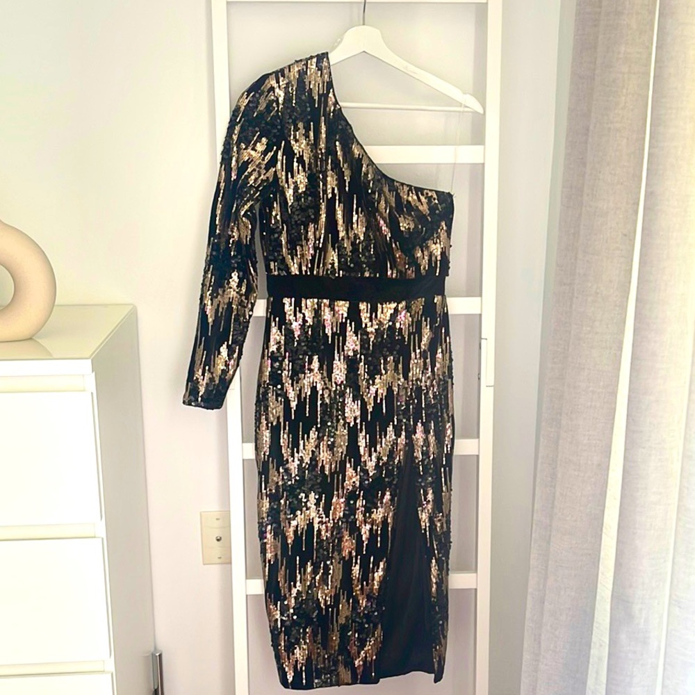 Sequin one shoulder dress